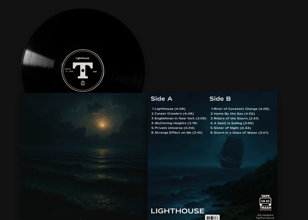 Lighthouse vinyl record and artwork